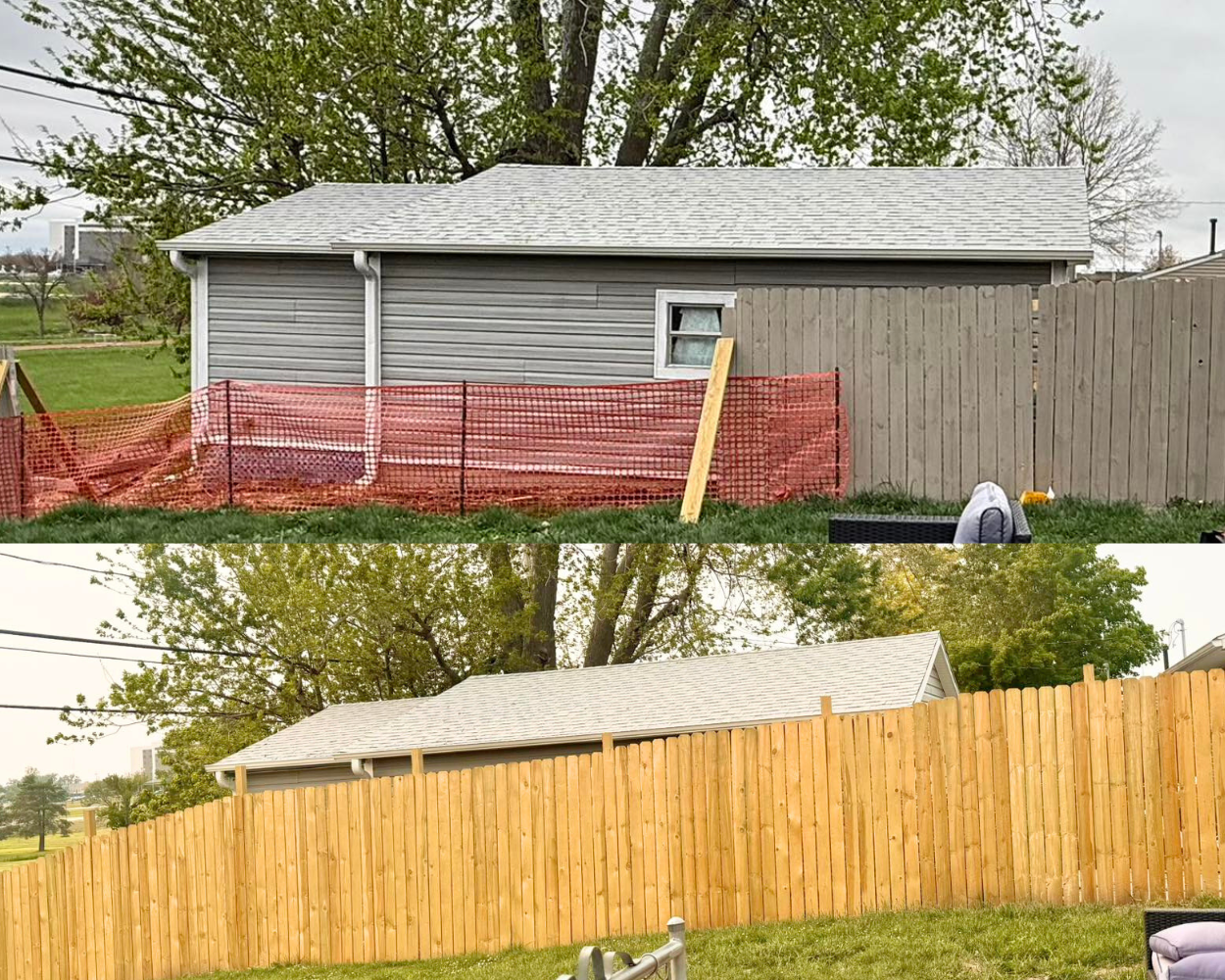 Before & After 8ft Privacy Fence In Cedar Rapids
